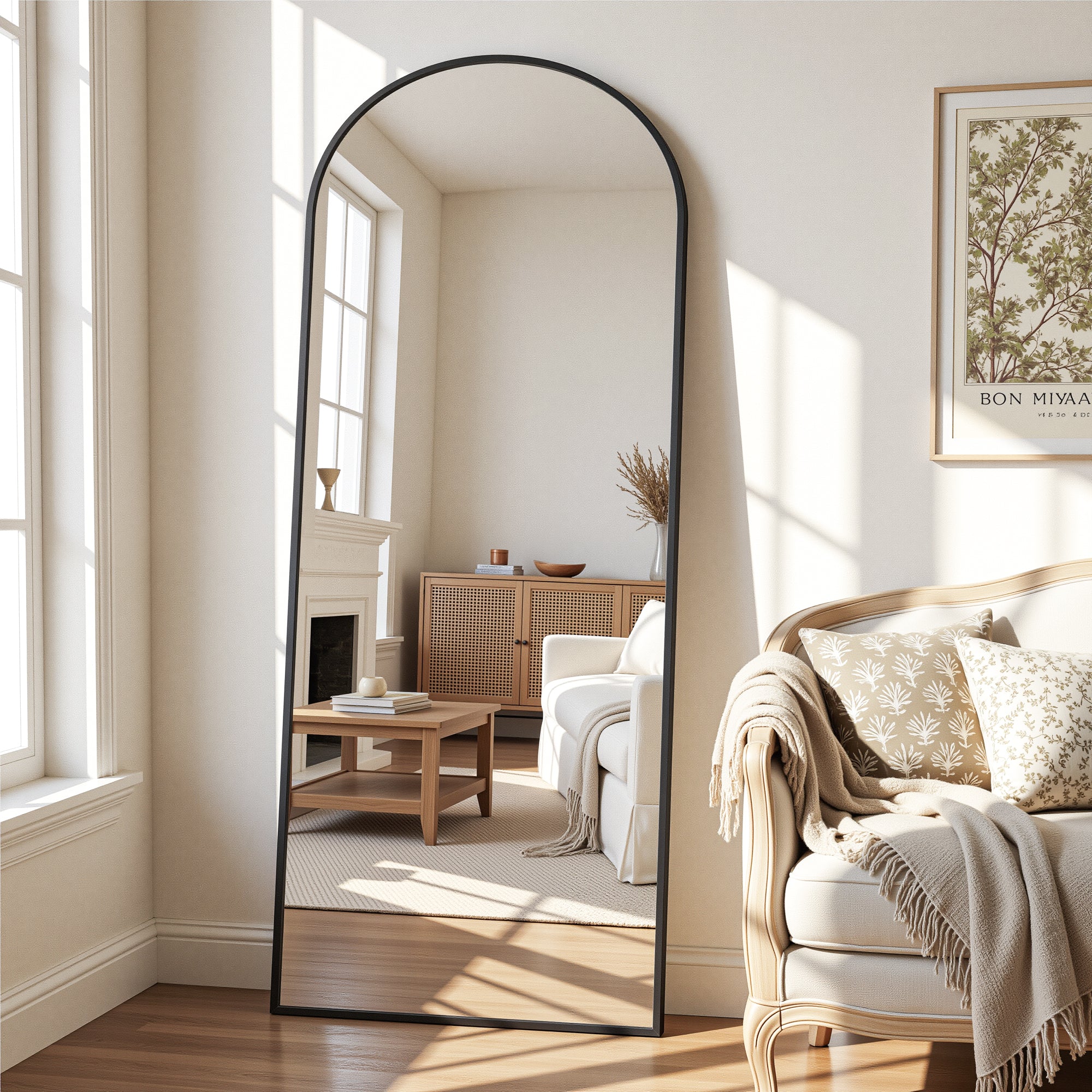 Cuteday Full Length Mirror Arched Standing Floor Mirror Full Body Mirror